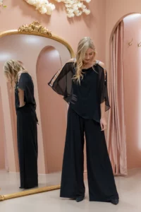 FLATTER ME PANT SET – SILVER & BLACK