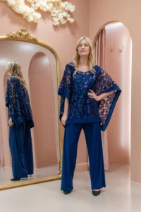 TIMELESS PANT SET – NAVY VELVET