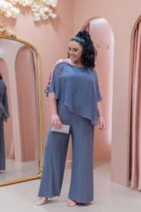 FLATTER ME PANT SET – SILVER & GREY